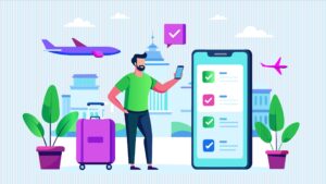 Ilustración del modelo de control híbrido en viajes corporativos con tecnología y soporte humano